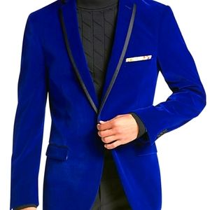 Royal Blue Velvet Dinner Jacket/ Blazer by Vinci